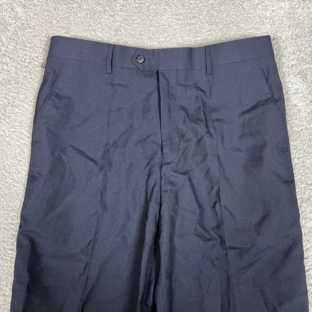 Beverly Hills Polo Club Dress Pants Mens fits 34x27 Navy Blue A Flat Front NEW - Picture 3 of 11